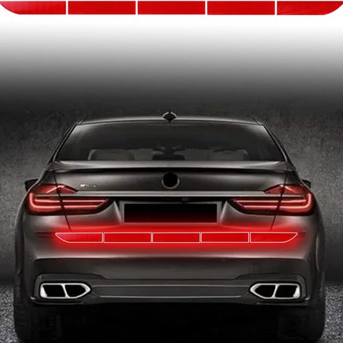 Car Trunk Reflective Stickers, Reflective Rear Bumper Guard Anti-Scratch Rear Trunk Rear Warning Cover Sticker, Universal for Most Cars, Suvs and Pickups, Car Exterior Accessories(Red)