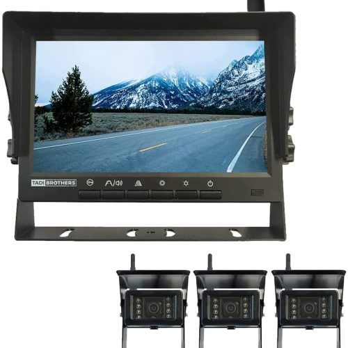 TadiBrothers Digital Wireless Backup Camera Kit with 3 RV Cameras and Audio | 7" Monitor | 120° Wide Viewing Angle, 150' Range, Waterproof Components | Observation System for RV, 5th Wheel, & Camper