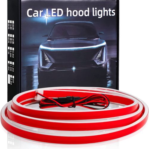 HConce 71 Inches Car Hood Light Strip,Dynamic Car LED Strip Light,Exterior Flexible Daytime Running Light Strip for Car,Truck,SUV (White Light)