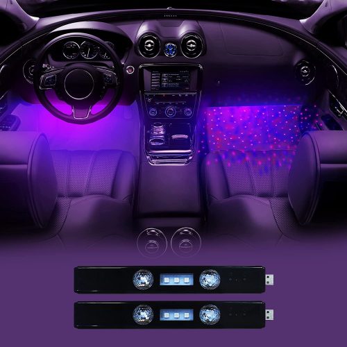 Wireless Car Interior LED Lights, Neon Accent LED Lights for Car with Sound Remote Control USB Charge Music Sync Under Dash Trim Lights for Car Accessories